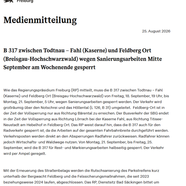 Pressemitteilung 25.08.2026
